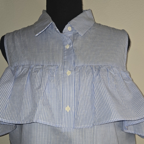 Timing Light Blue Ruffle Blouse - Picture 2 of 6